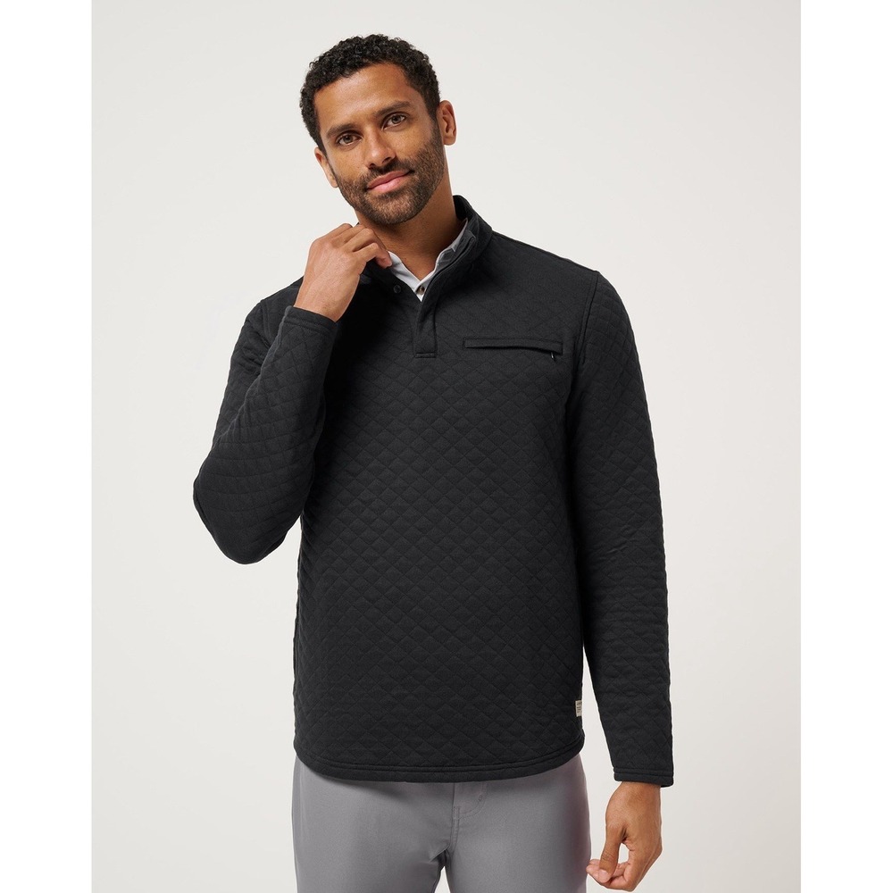 Travis Mathew Transatlantic Quarter-Zip Mens Golf Pullover XL  Black Minimalist
